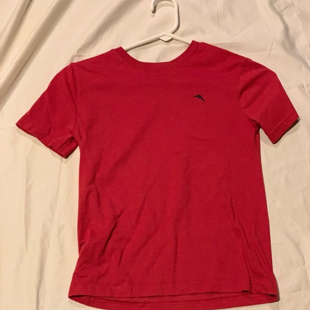 This is a red Tommy Bahama T-shirt